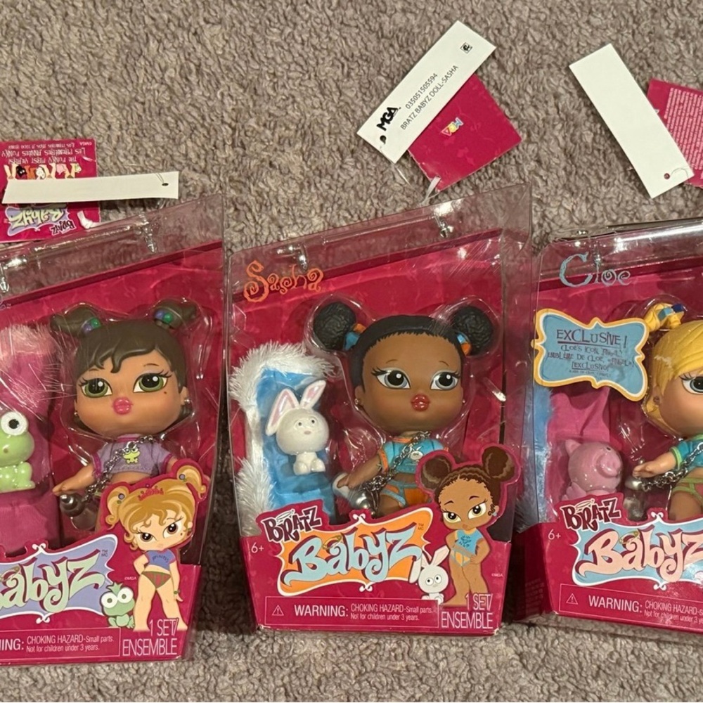 Pink and Blue Dolls with Accessories